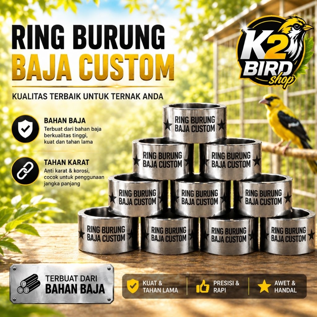 RING BURUNG MERPATI PUTER Bisa CETAK NAMA