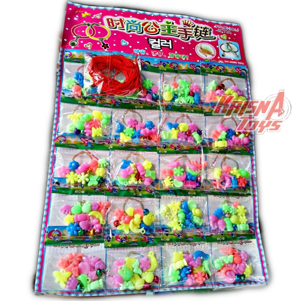 MAINAN ANAK GELANG ANAK MANIK MANIK/GELANG MANIK MANIK isi 20.pcs/Lembar