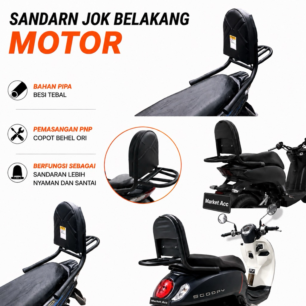 Sandaran Senderan Jok Motor Vario 125 150 Vario 160 Beat Nmax Xride Scoopy Genio Grand Filano Lexi M