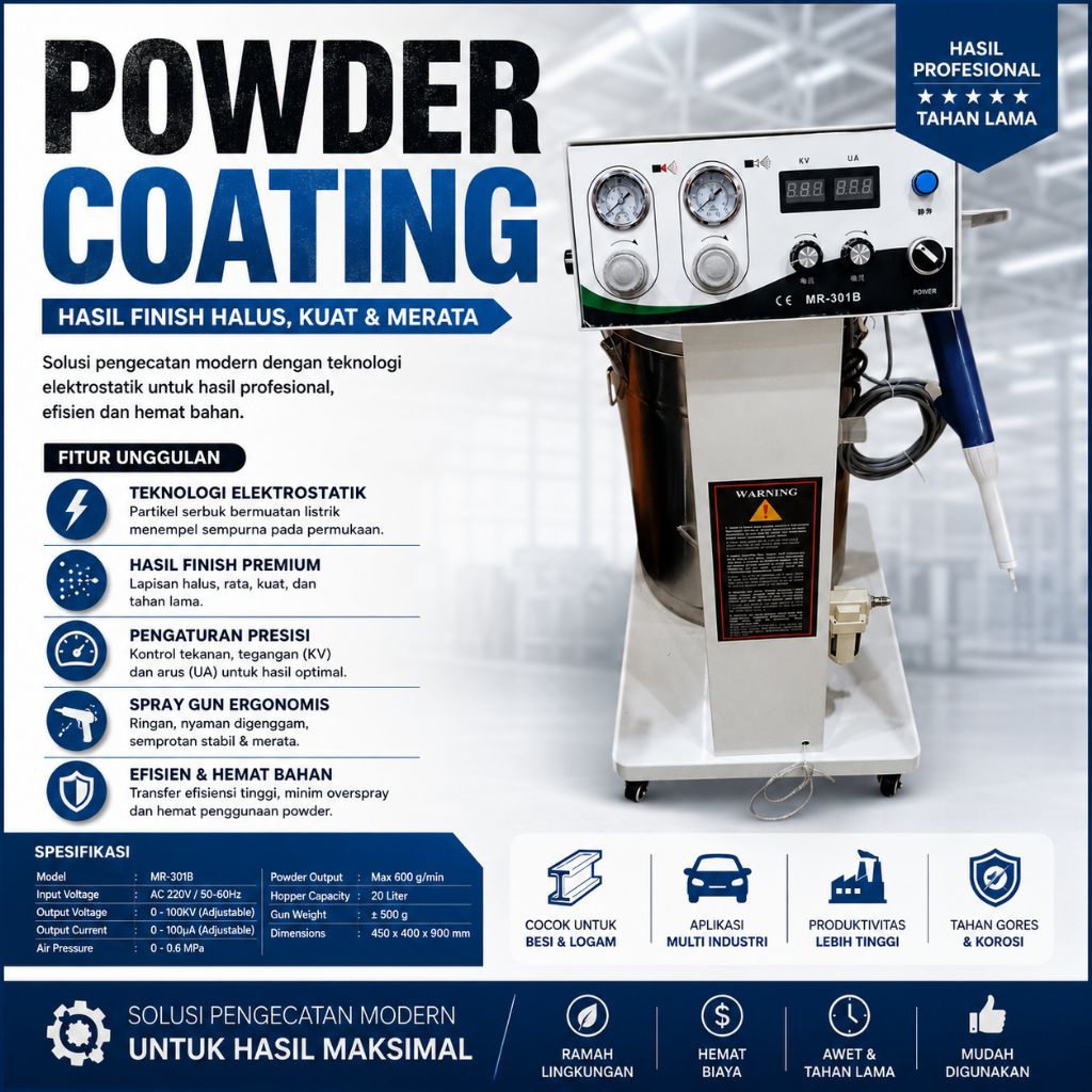 Mesin powder coating 45L - Mesin coating powder cat bubuk