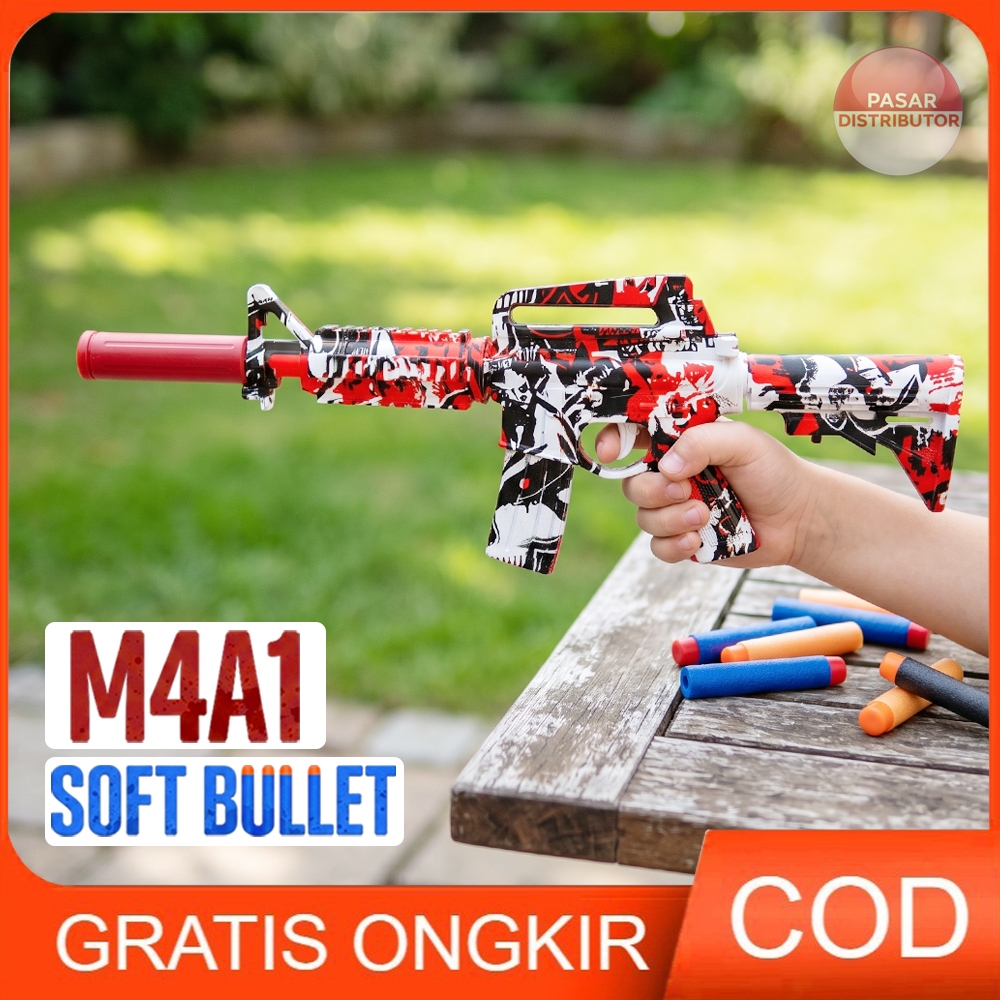 Pasar Distributor FOCUS TARGET M4A1 NO.B2-4 Mainan Tembakan Anak Soft Bullet Strike Outdoor Seru