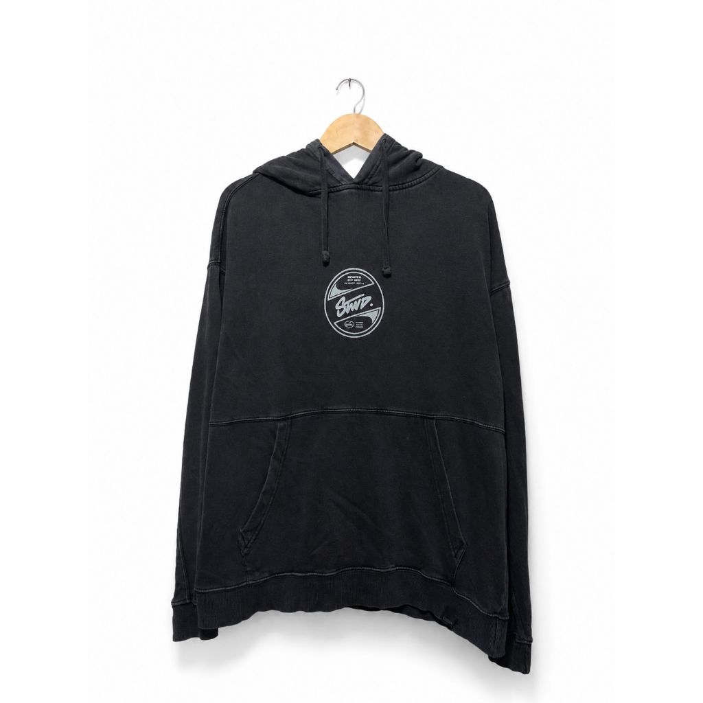 PULL&BEAR STWD STAY UNITED HOODIE BLACK