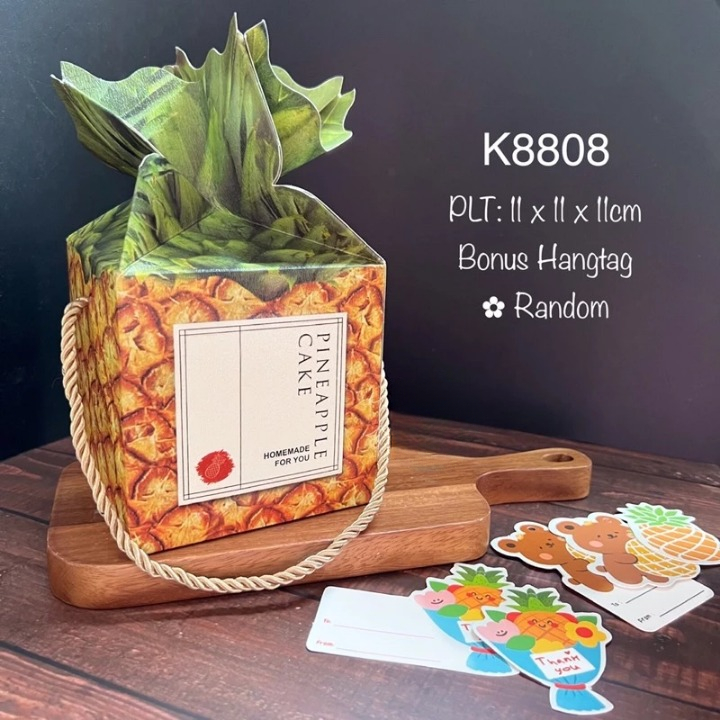 10 Pcs Dus Kotak Kue Nastar Bentu Nanas Pineapple Box Packaging Box Packaging Kue Nastar