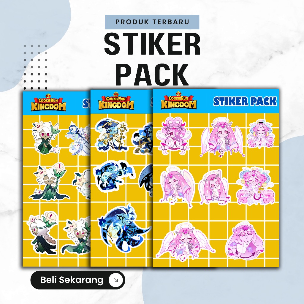 Stiker Pack Eternal Sugar,Sage Of Truth,White Lily Cookie Run Kingdom Sticker Untuk HP, Laptop, Helm