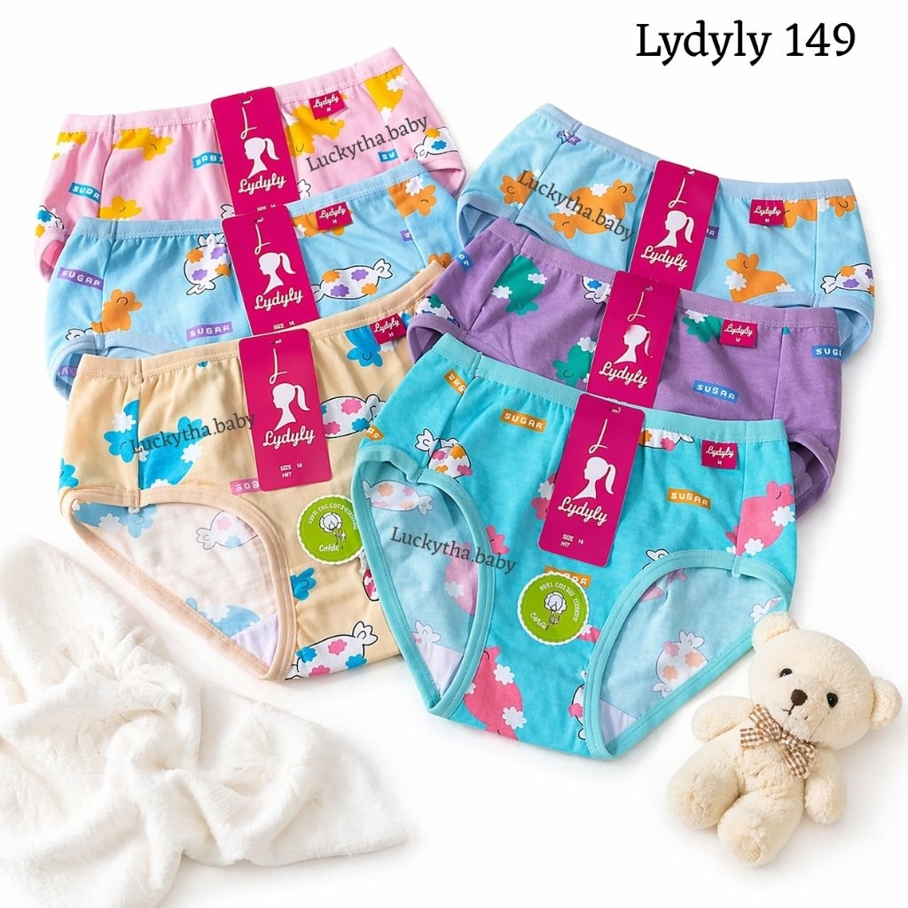 6pc CD anak LYDYLY 149 MOTIF bahan 100% cotton organic / celana dalam anak perempuan lydyly 044/ CD 