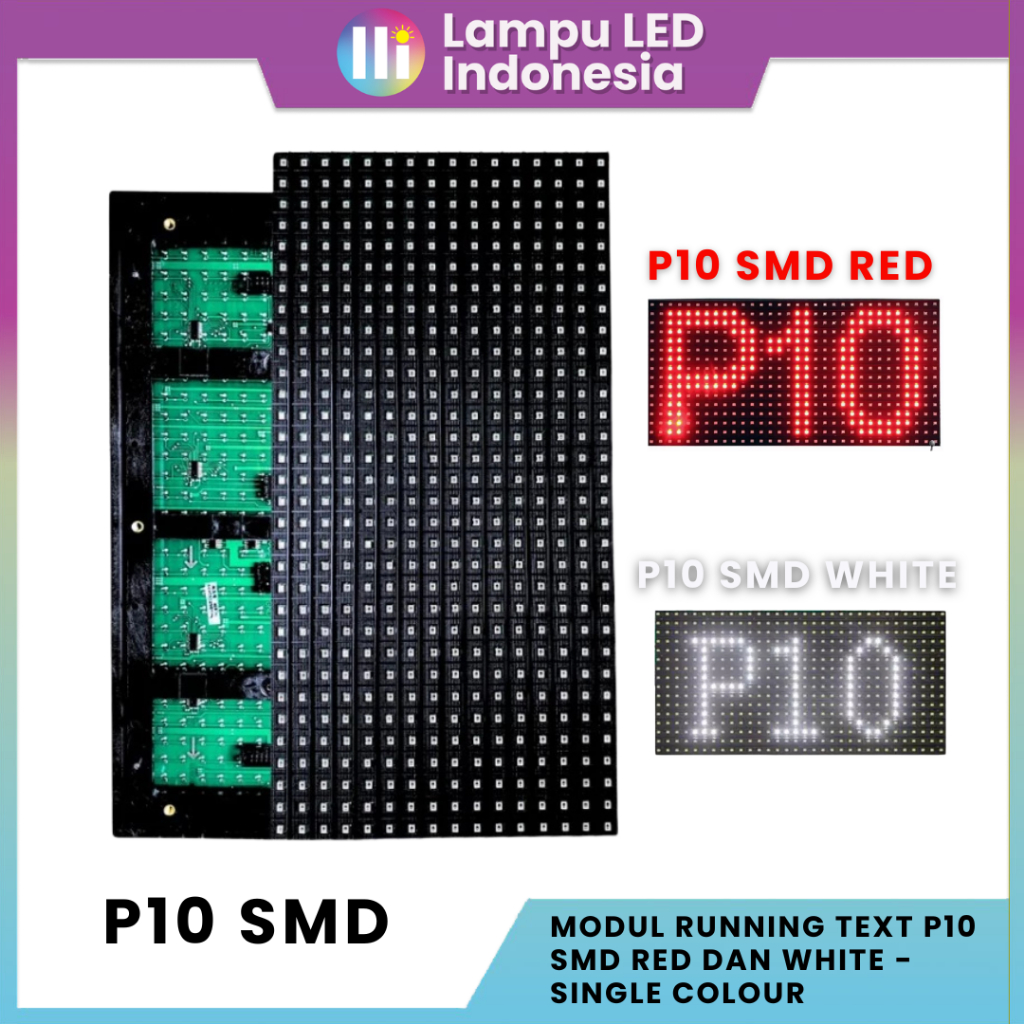 MODUL SMD RUNNING TEXT P10 WHITE DAN RED | RUNNING TEXT CAILING | RUNNING TEXT TALLED