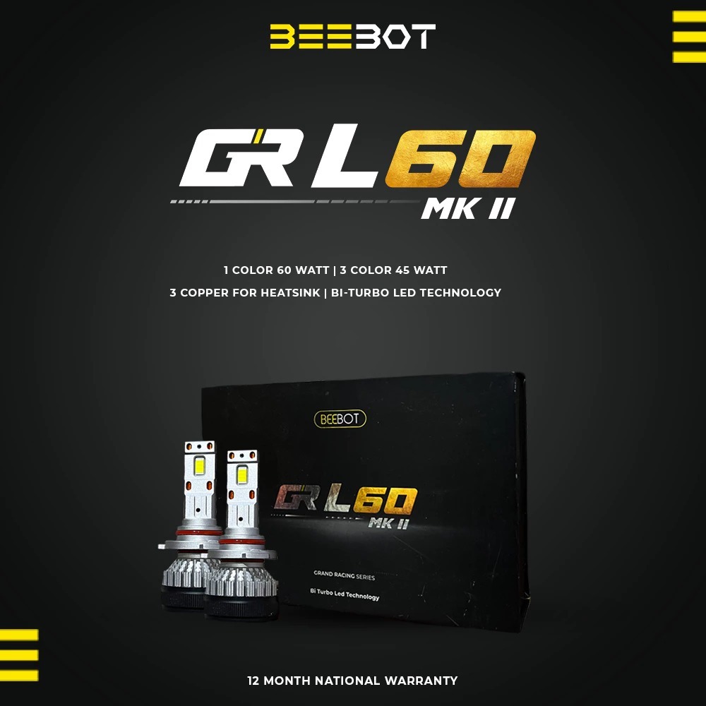 LED Beebot GR L60 MK2 socket H4 Hi-Low, 60watt 5700k (white) Garansi 1th