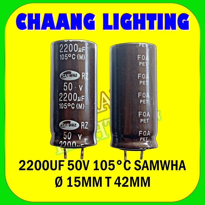 2200UF 50V ELCO 2200uF 50V KAPASITOR ELKO 2200UF 50V 105°C SAMWHA CAPASITOR ELCO 2200UF 50VOLT ELCO 