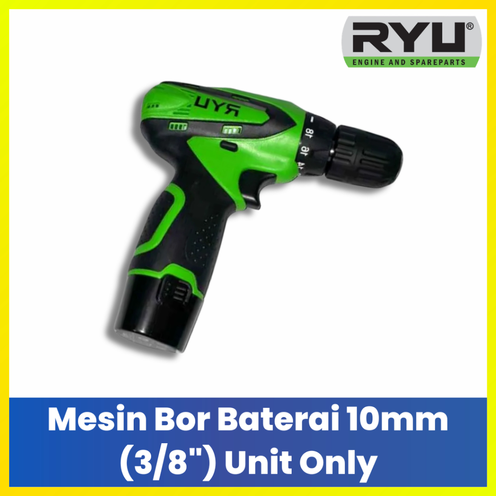 RYU Mesin Bor Baterai 10mm Unit Only Tanpa Baterai Charger Cordless Drill Original