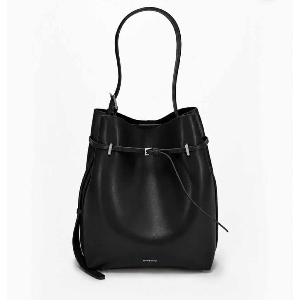 Black Bucket Gie Clothing bag SMT*NG inspired, PU Leather, new , belted bucket bag