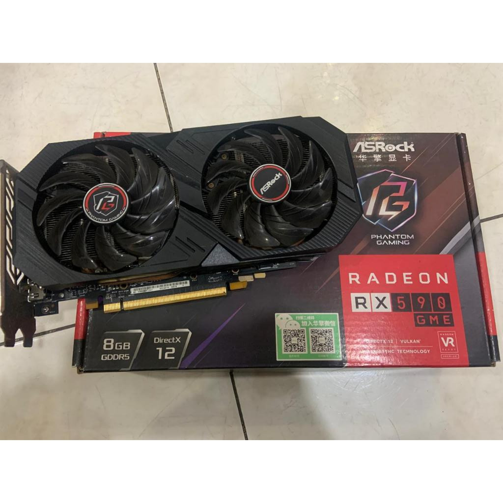 VGA AMD Asrock RX590 GME / RX 590 GME 8GB OC phantom gaming - 2ND BOX