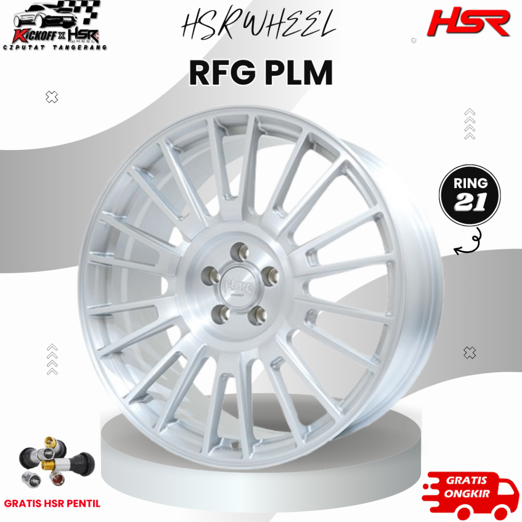 Velg Mobil HSR RFG PLM Ring 21 Velg Forged Premium Dari HSR Wheel Yang Dikenal Kuat Dan Ringan.