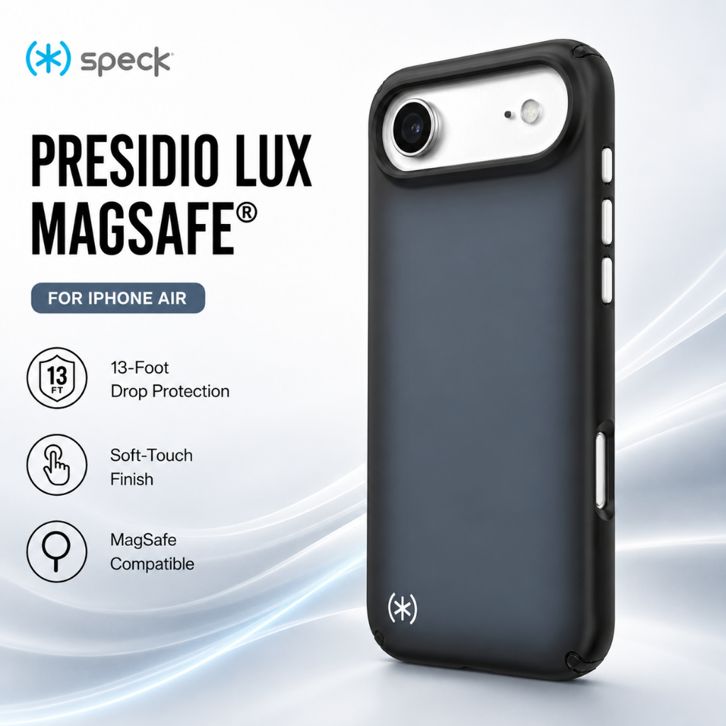 Speck iPhone Air Presidio Lux MagSafe Fade and Scratch Resistant Protective Case - Black Fade Slate 