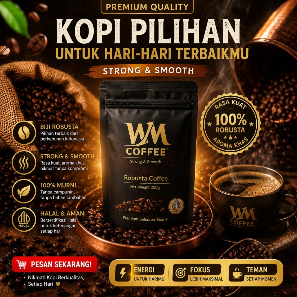 1KG Biji Kopi Robusta Biji Sangrai Kopi Roasted Fresh Bean Premium Kopi Robusta Sangrai Manual Sorti
