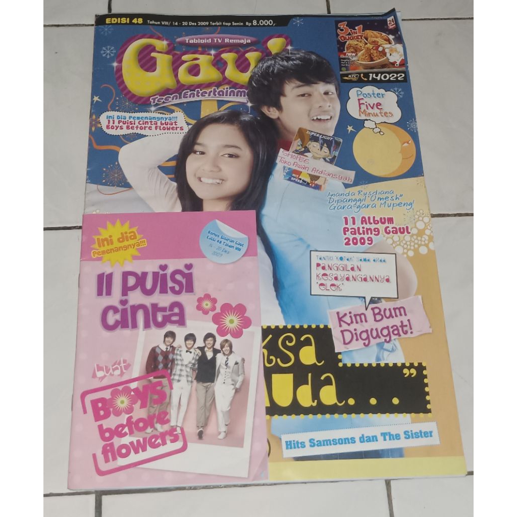 tabloid gaul rachel amanda bonus poster five minutes dan 11 puisi bbf