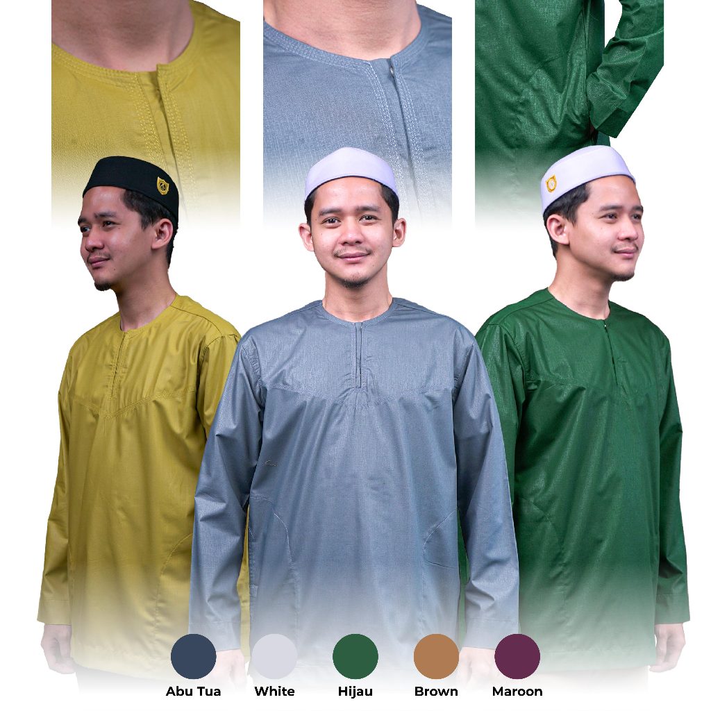 Baju Koko ZAWEEYA Mumtaz Series Motif Emir Emboss Warna