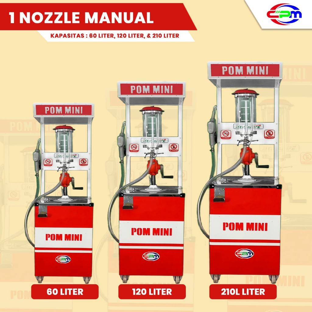 POM MINI - Pertamini Manual 1 Nozzle (kapasitas tangki 60,120 & 220 liter)