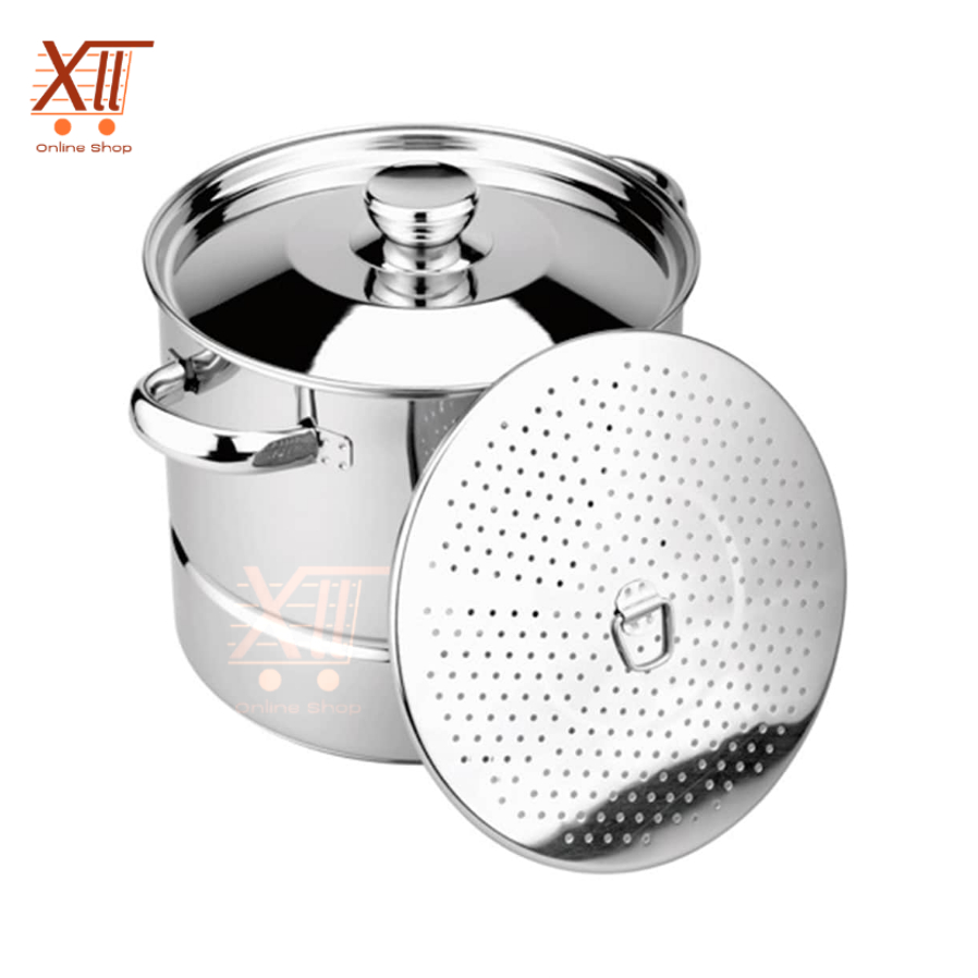 BIMA PRIMA X1 BP2007328ST STOCK POT+ STEAMER 28 CM - Panci Kukus 16 Liter Full Stainless Steel