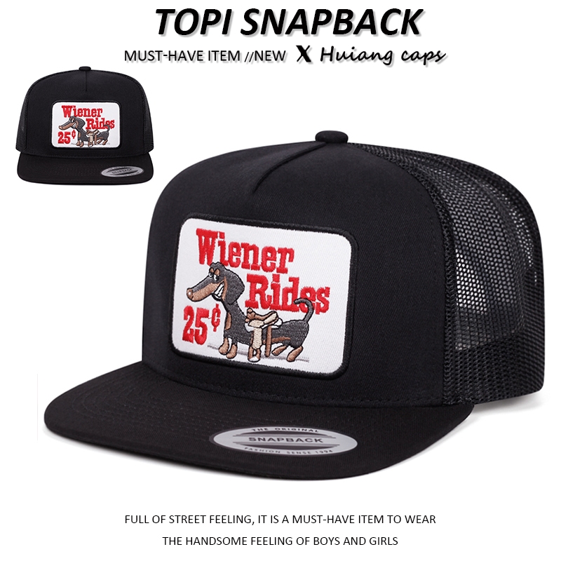 Model Baru Topi snapback Jaringan Pernapasan Musim Panas Topi truker bordir vintage Amerika unisex