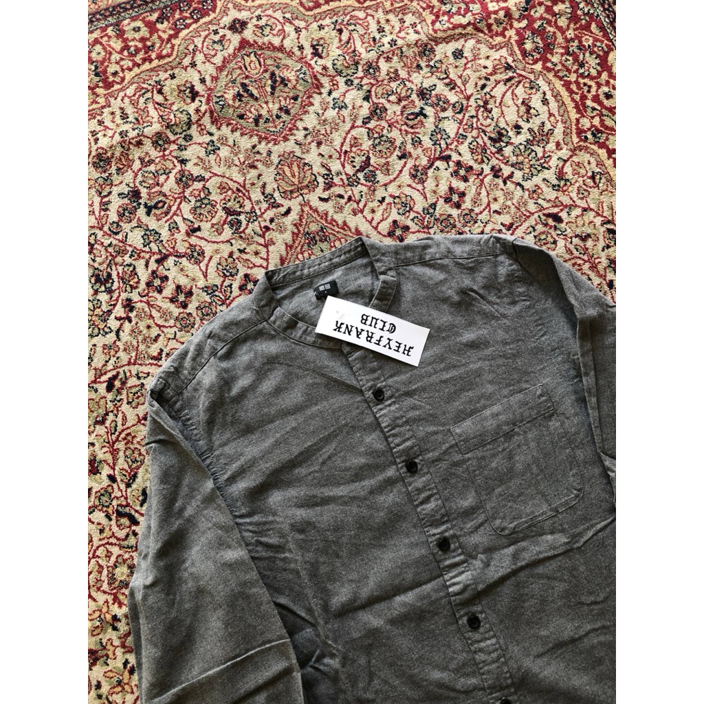 Kemeja Casual Uniqlo mandarin collar shirt Casual Uniqlo work shirt Hi331