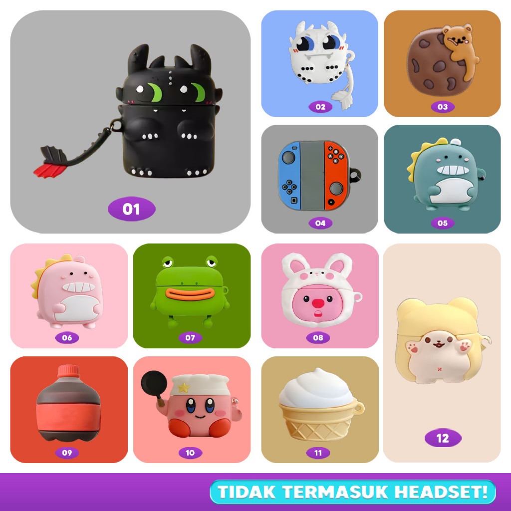 [KL] Case WM01 WM02 Baseus Encok Earphone Silikon Karakter Kartun 3D 03- Cokis Bear