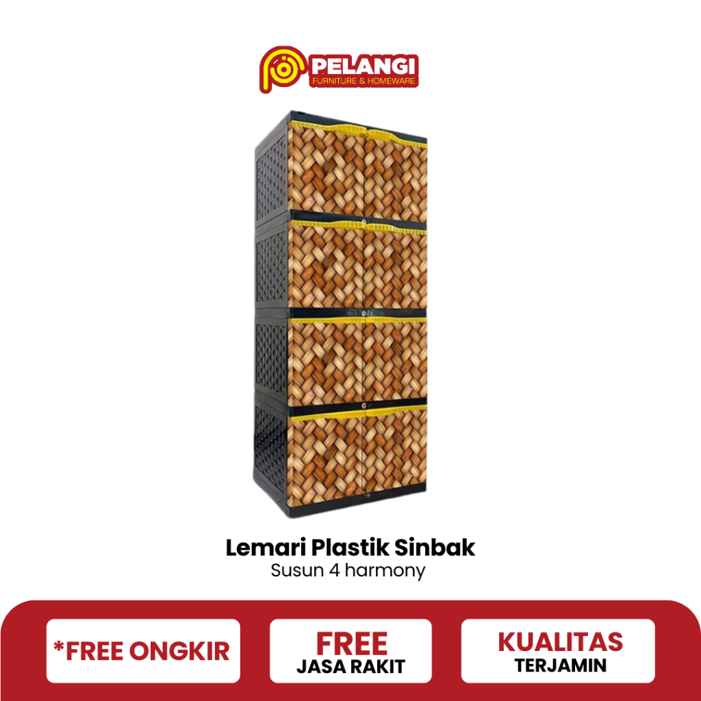 Lemari Full Rak Ekonomis l Lemari Plastik Multifungsi l Sinbak ssn 4 Harmony Body Hitam
