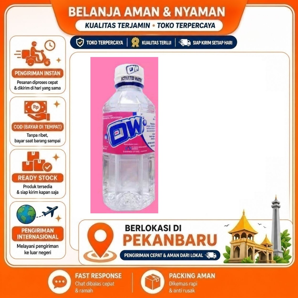 [SDW] pekanbaru/288ml OW Water Drink Bottle Plastic Size Air Minum Minuman Kemasan Botol Plastik
