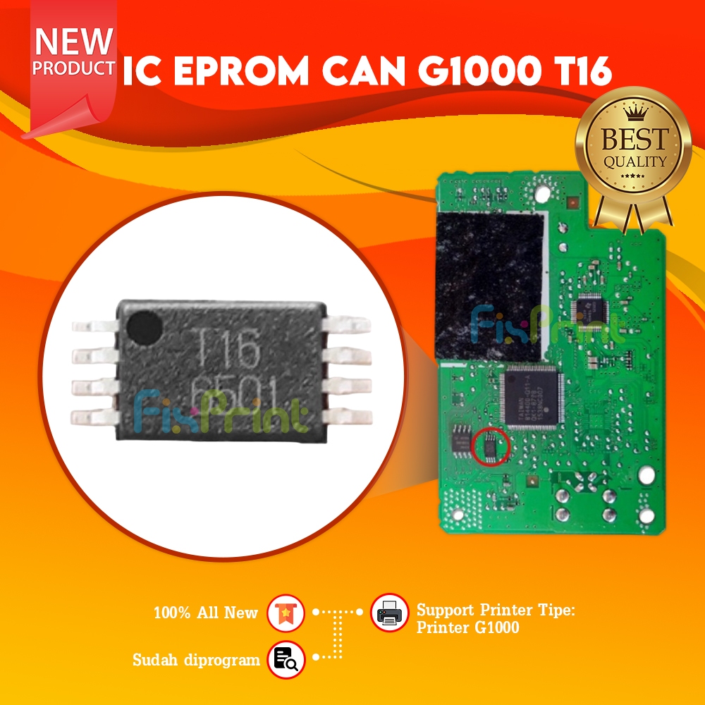 IC Eeprom G1000 T16 Canon IC Reset G-1000 T16 IC Eprom G1000 T16
