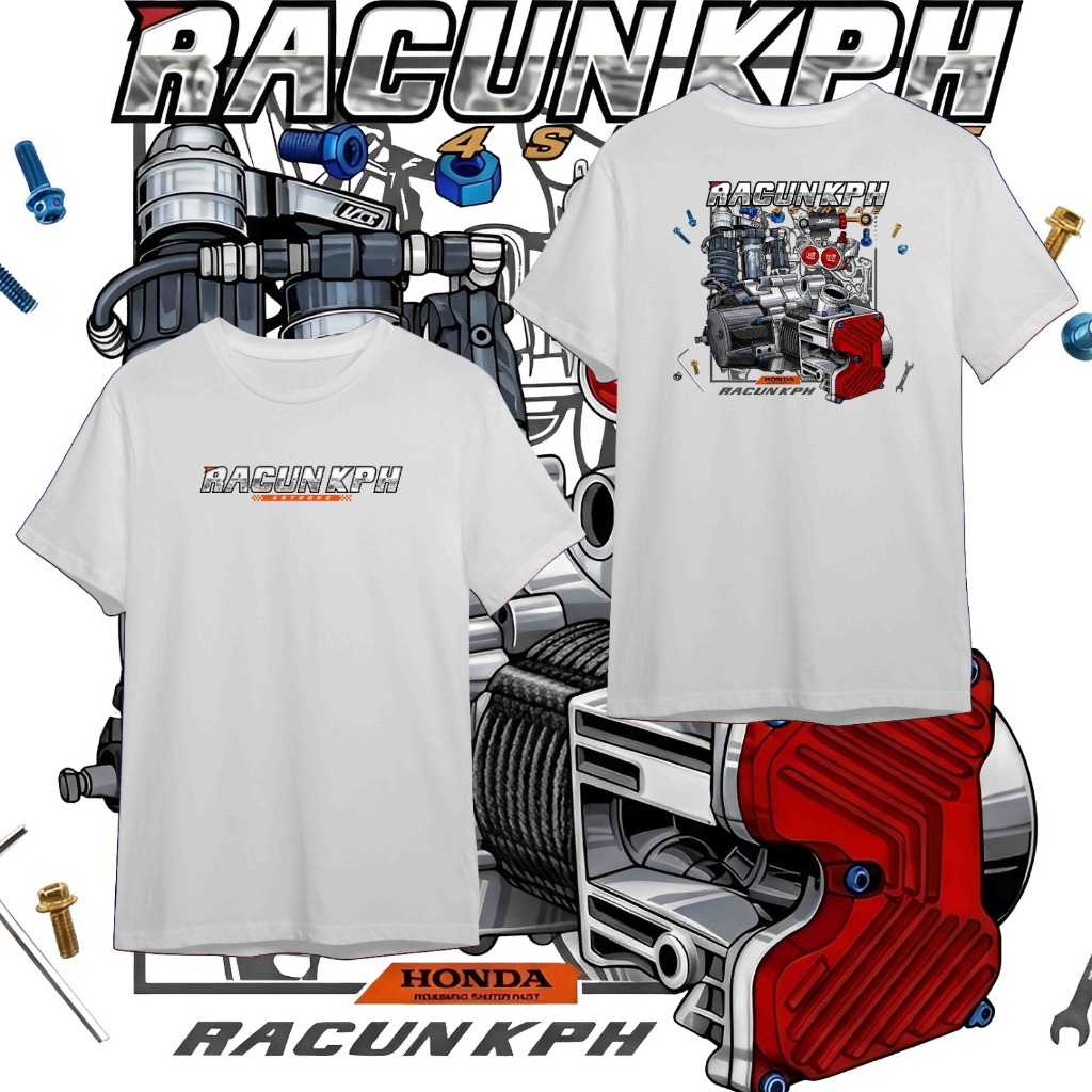 Kaos Terbaru Racun KPH Terbaru Desain Mesin Mobil Hitam Kaos Pria anak mesin