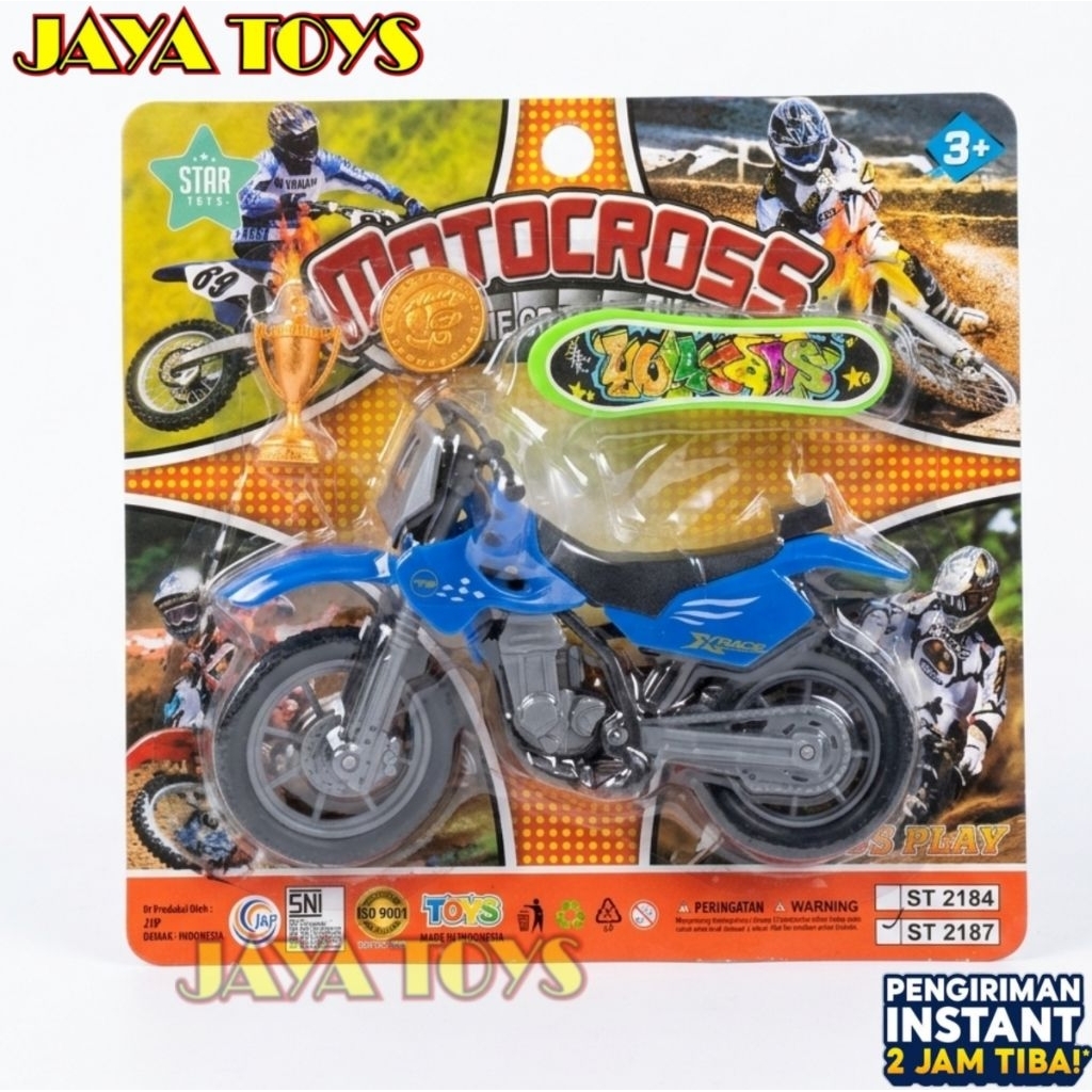 Mainan Anak Motor Cross Edukatif Set Skateboard & Piala - Idola Toys ST 2184 / ST 2187 SNI