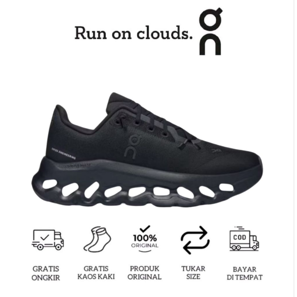 Sepatu On Cloudtilt Eclipse Black Running Shoes-3ME10100264