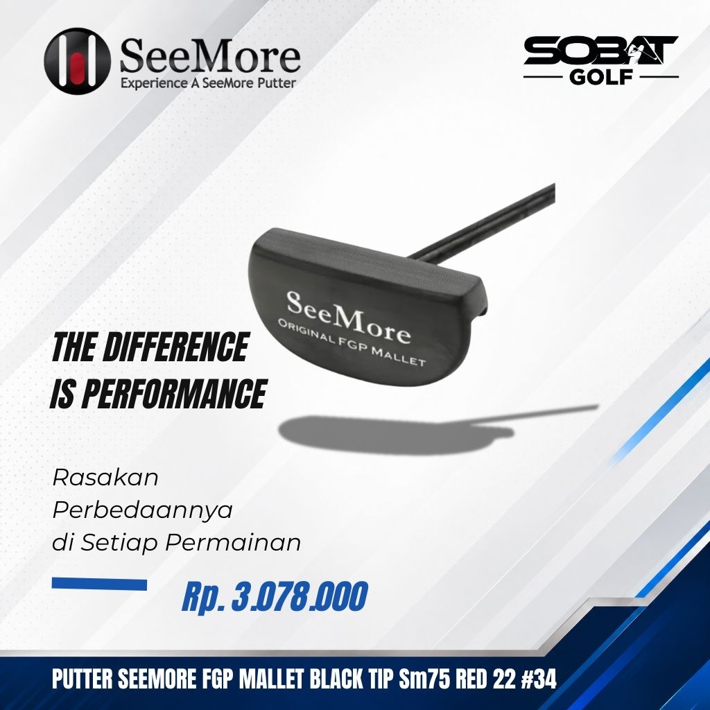 SEEMORE FGP MALLET BLACK TIP PUTTER SM75 RED 22 #34