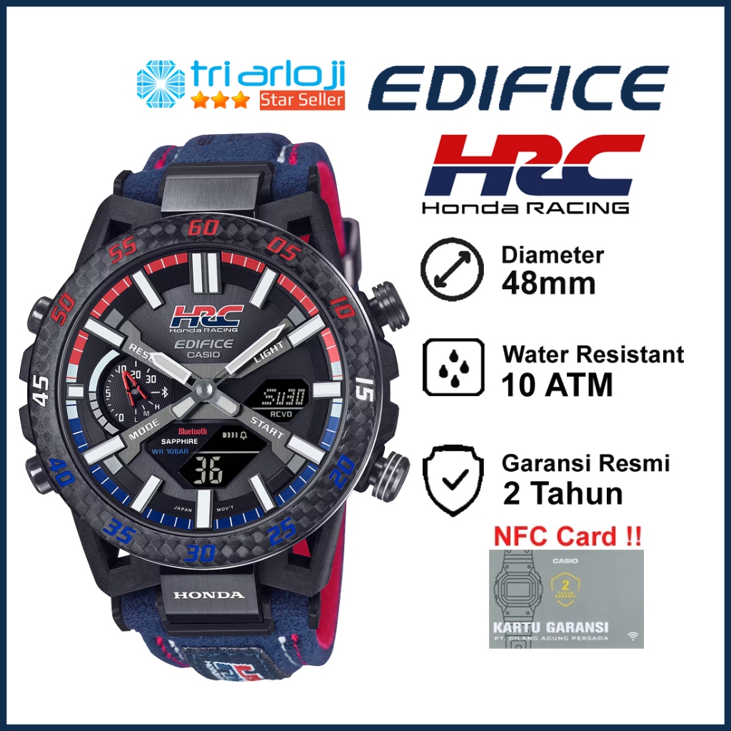 Casio Edifice ECB-2000HR-1ADR Jam Tangan Pria Solar ECB2000 Honda Limited Edition ECB-2000HR-1A ECB2