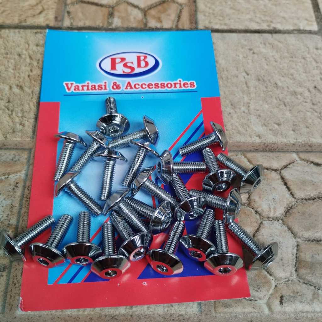 BAUT VISOR NMAX BAUT BODY XRIDE STAINLES ISI 25 PCS KUNCI L