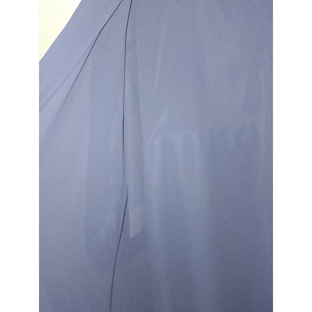 Gamis Outer Wanita Biru Denim Premium | Set Gamis Inner + Outer Panjang Elegan + Belt