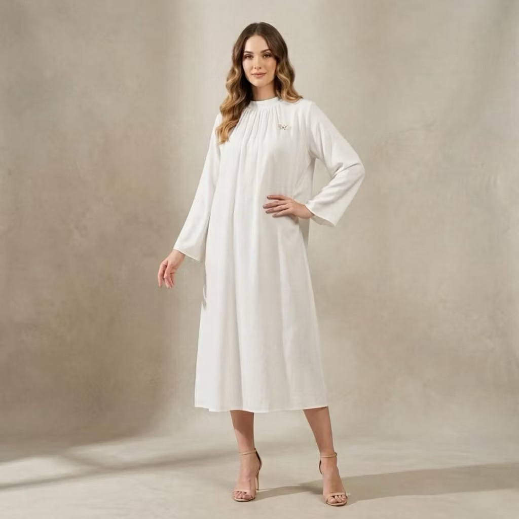 kavya long tunik by Okedashop tunik mewah elegan warna white Lux