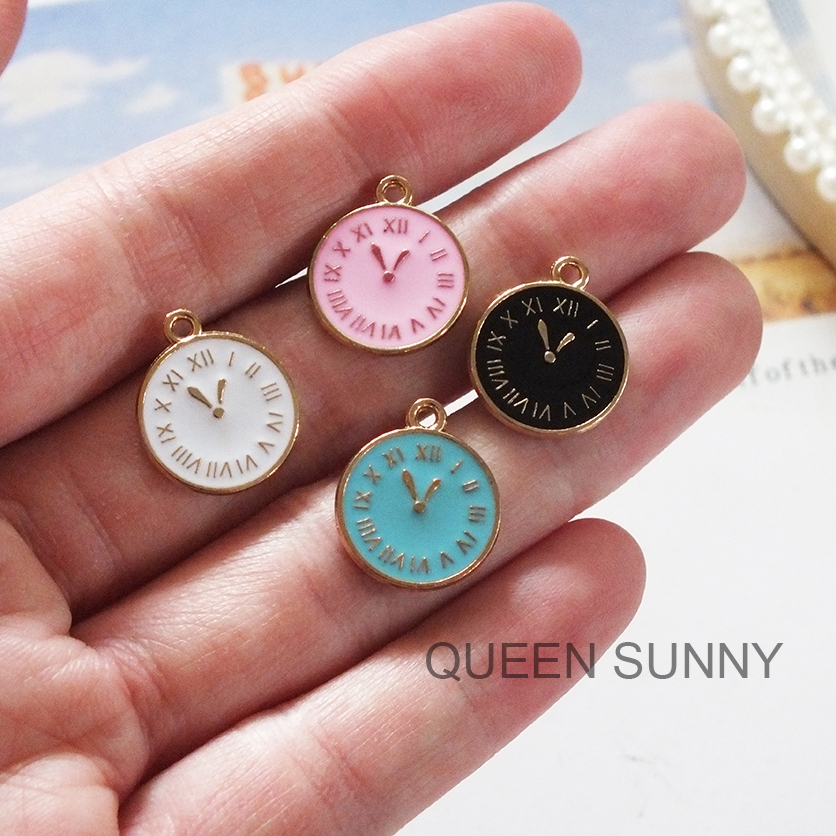 1pc Charm Korea Enamel Jam Bandul Pendant Manik Liontin Kalung Gelang Aksesoris Jewelry