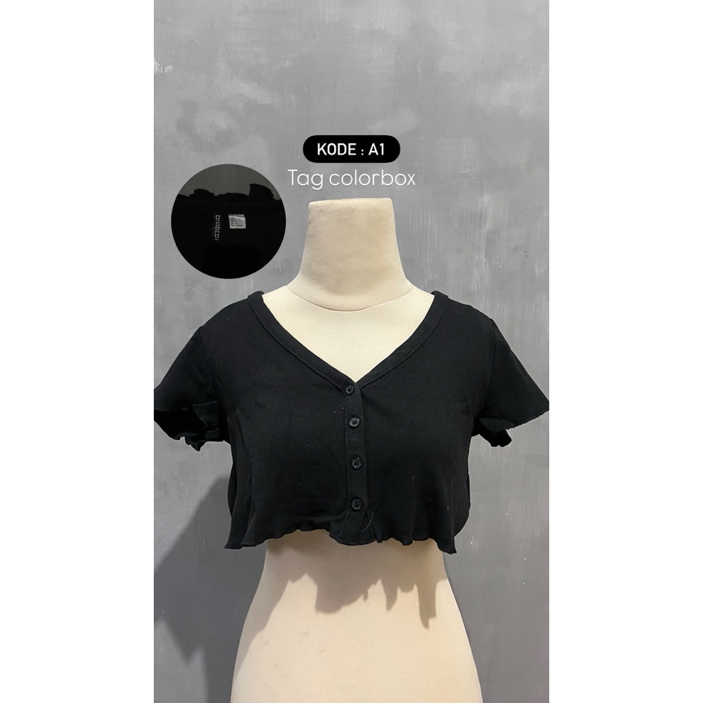 preloved by gina croptop dres blouse wanita