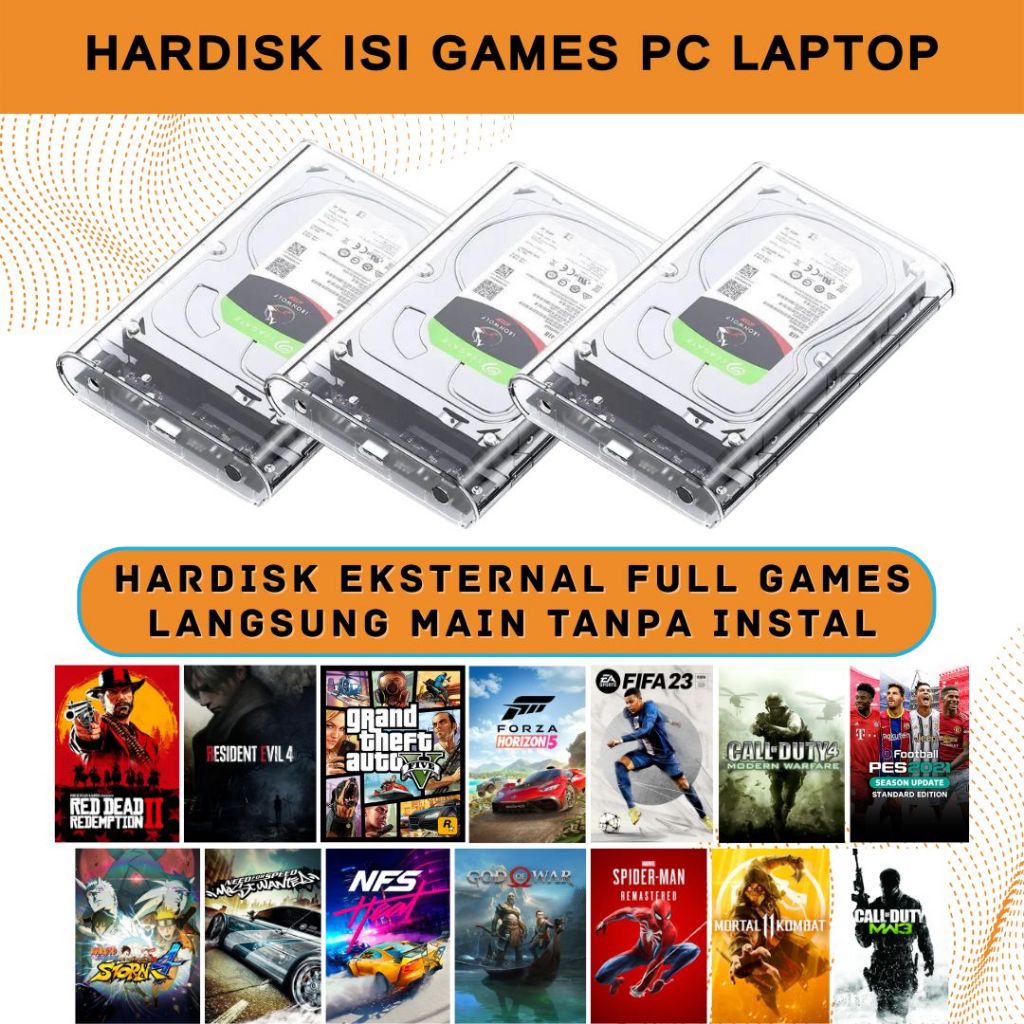 Hardisk HDD Game PC Laptop Tinggal Main Plug and Play Eksternal