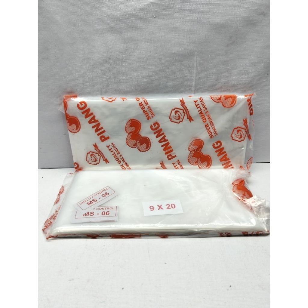 PLASTIK PE PINANG Orange/ UK 9X20 PE (Hrg 1BKS)
