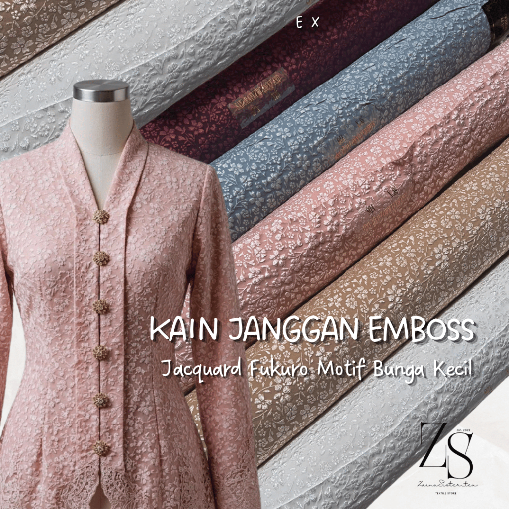 Kain Bahan Kebaya Janggan Jacquard Fukuro Emboss Kain Janggan Emboss