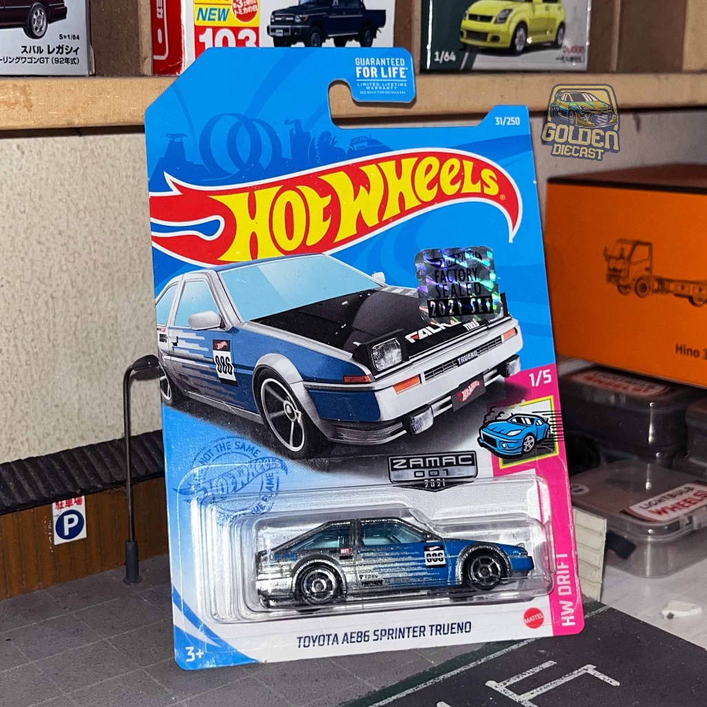 HOT WHEELS TOYOTA AE86 SPRINTER TRUENO FALKEN ZAMAC - FACTORY SEALED (FREE PROTECTOR)