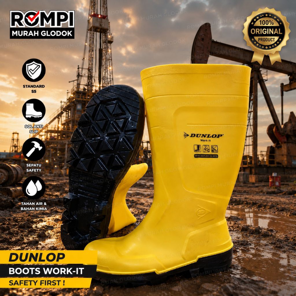 Sepatu Safety Boot Dunlop Worth it S5/Safety boot dunlop original