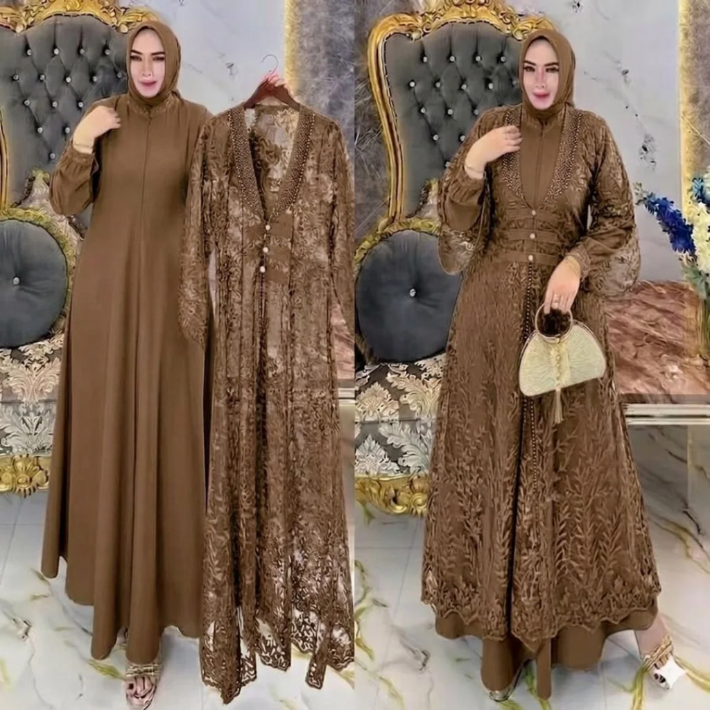Gamis Set Other Beukat Pisah Model Terbaru Sandr Dres Gamis Pesta Elegan Dres Kondangan Wanita Terba
