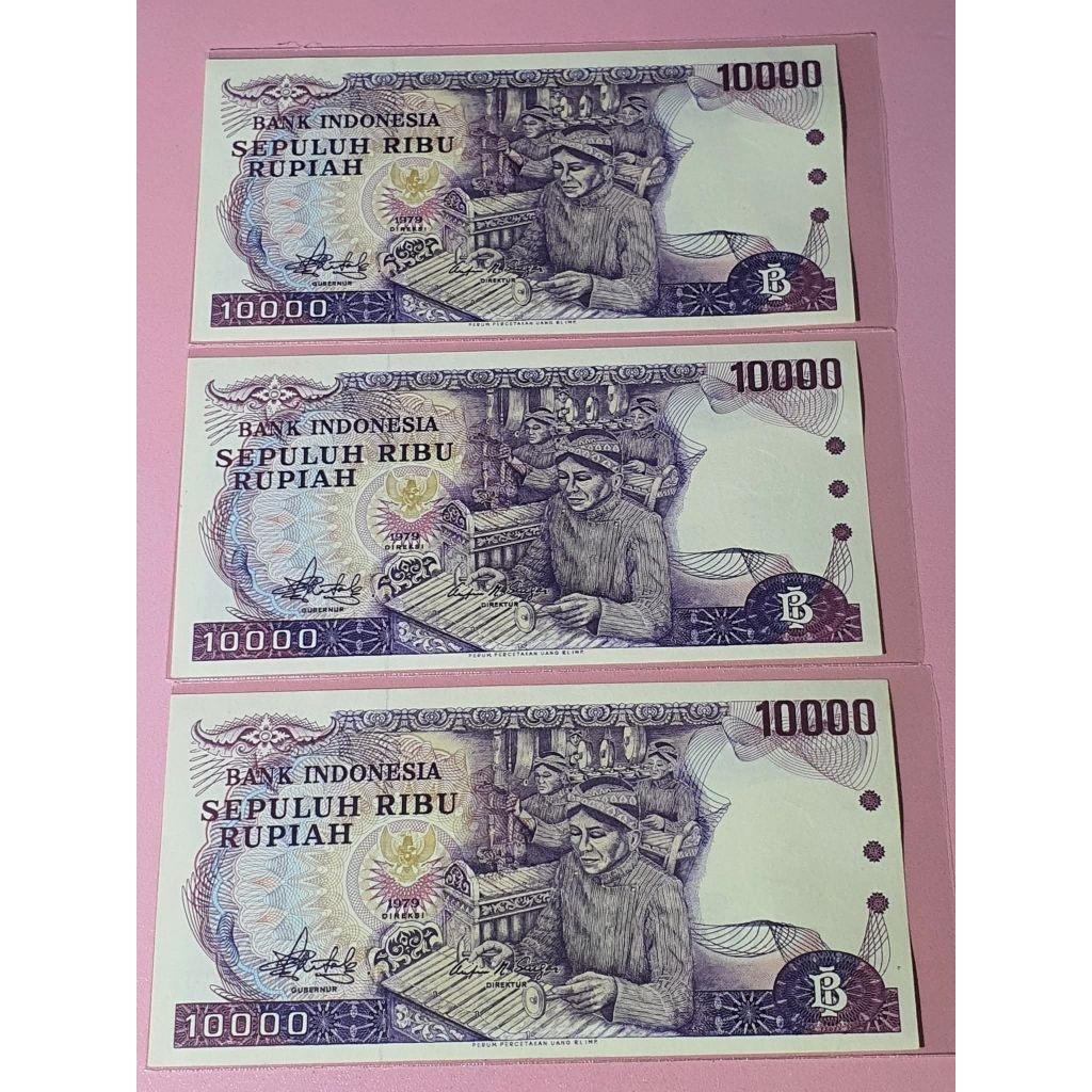 Uang Kuno 10000 Rupiah Gamelan 1979 UNC/GRESS/BARU