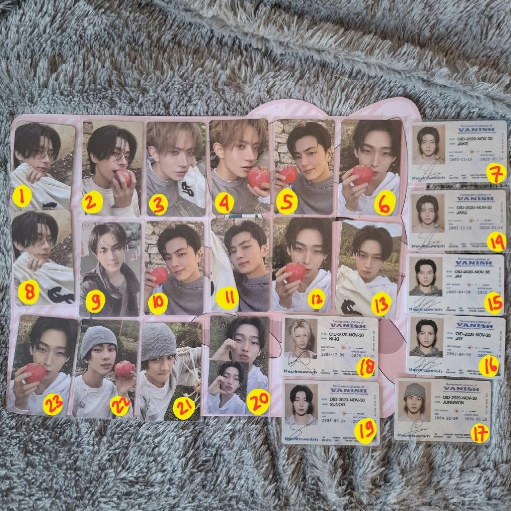 PHOTOCARD PC FUGI HEESEUNG JAKE JAY JUNGWON SUNOO FUGITIVES APEL KARUNG PC FUGI ID CARD FUGITIVES