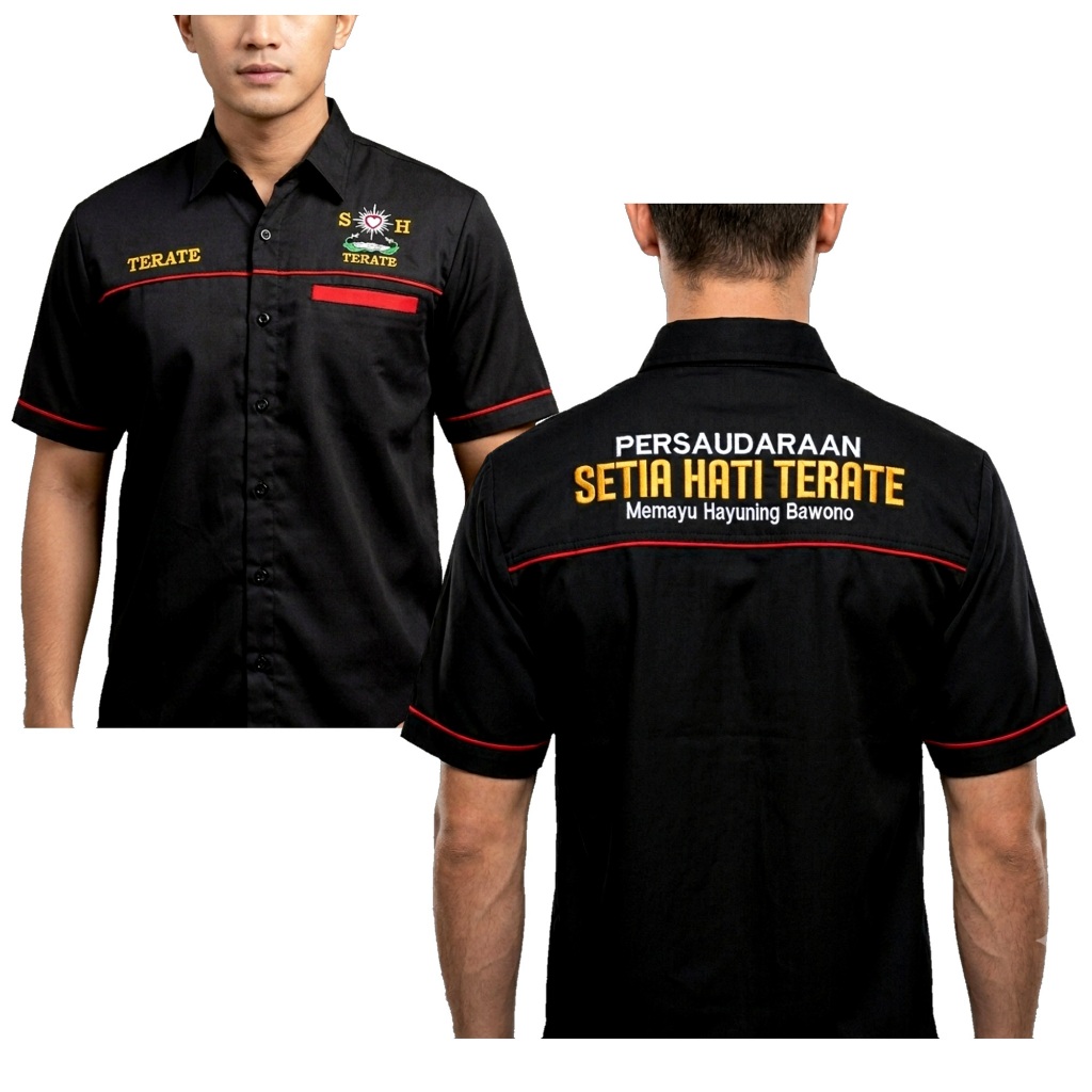 BAJU HEM KEMEJA PSHT BORDIR SH TERATE DISTRO MURAH TERBARU LENGAN PENDEK