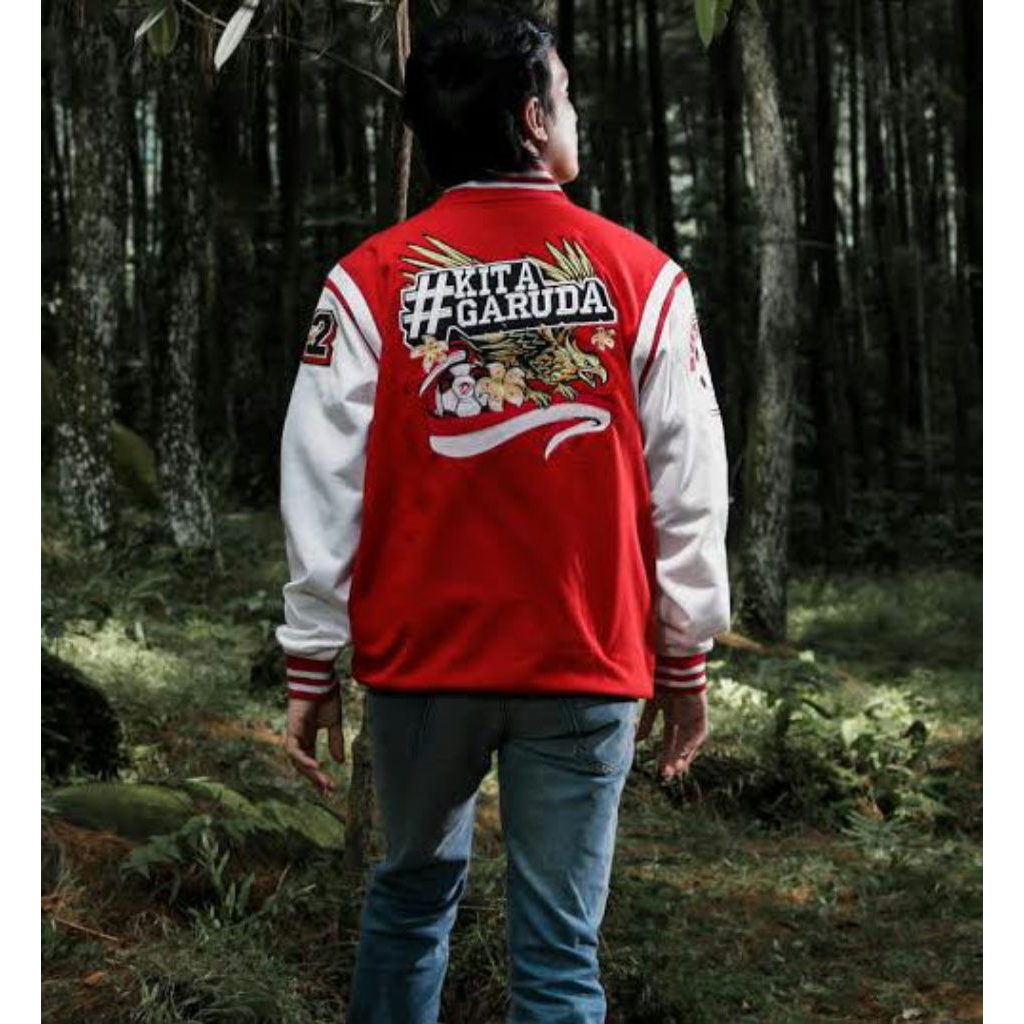 jaket varsity timnas indonesia