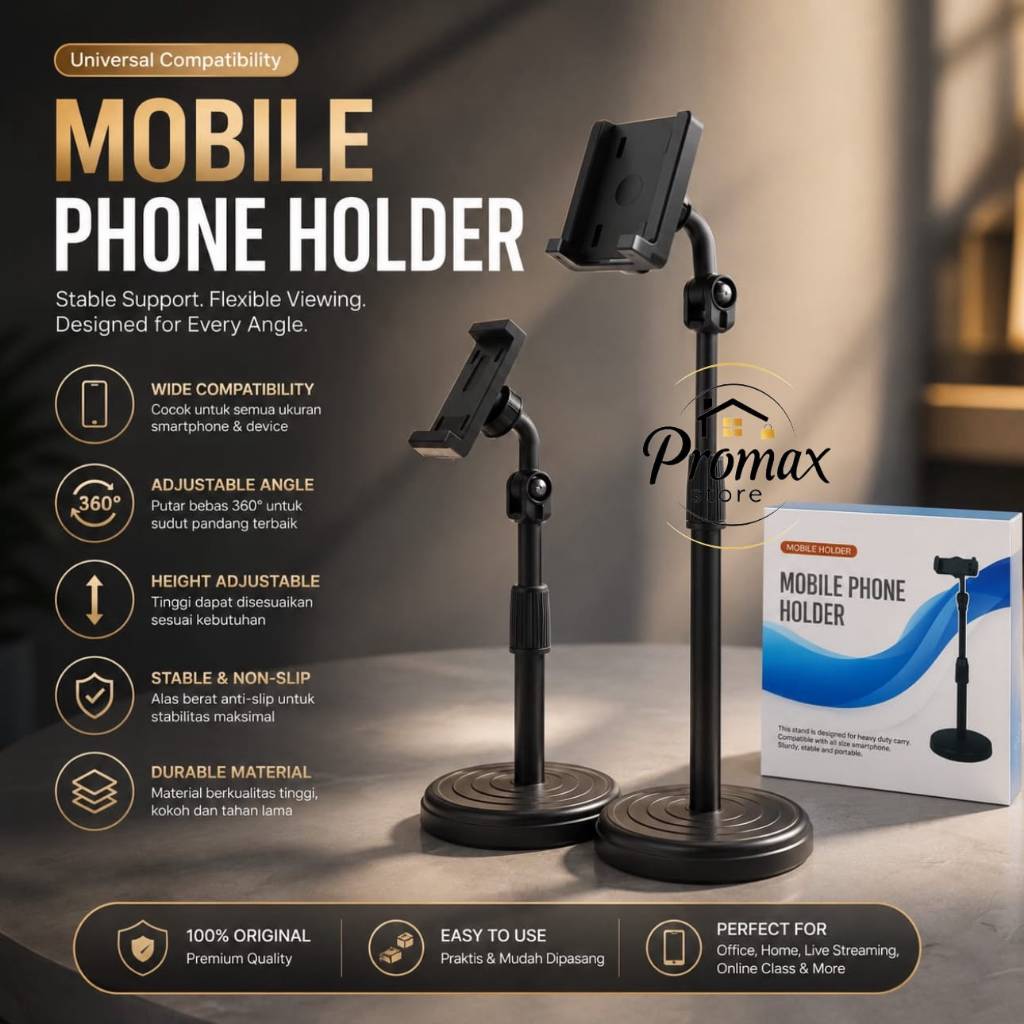 PM - Holder Stand HP L7 HD25 Holder Multifungsi | Holder Live Meja