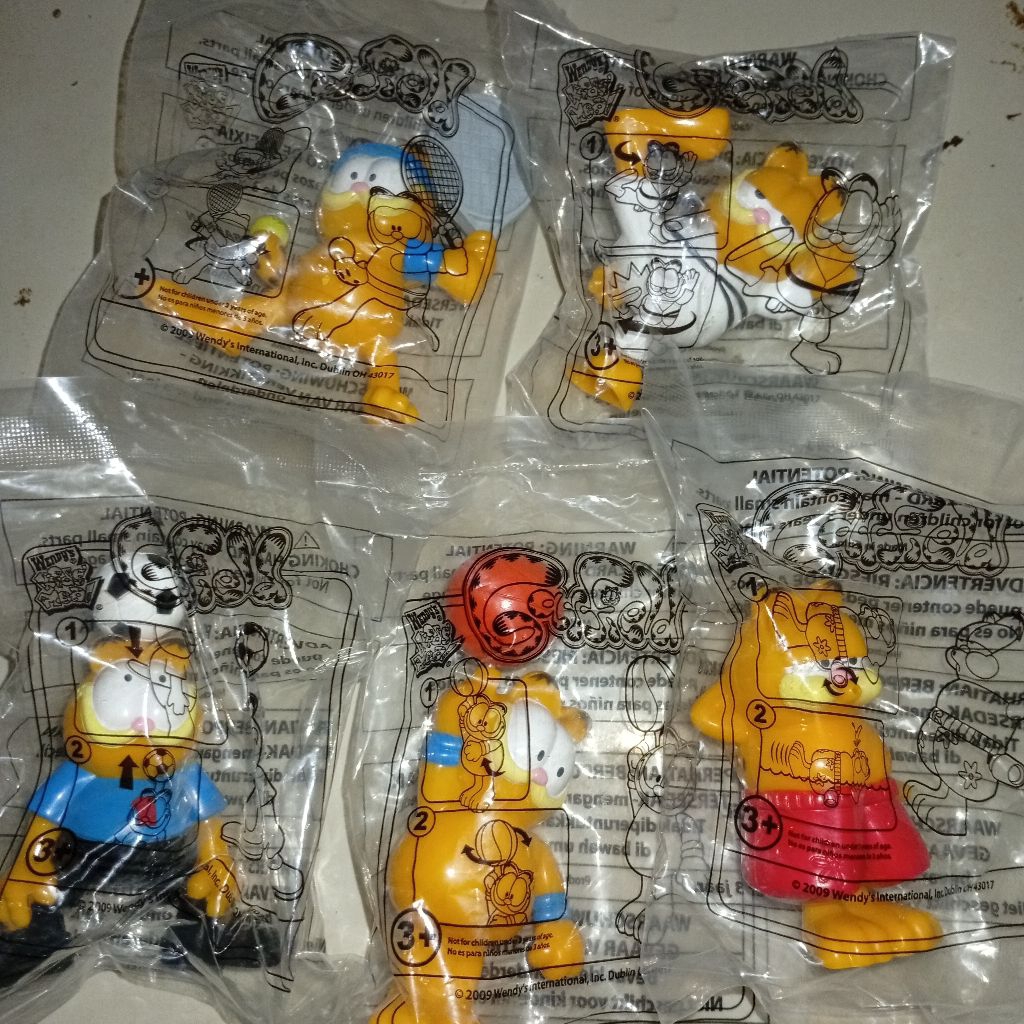 Wendy's toys Garfield 2009 full set 5 pcs